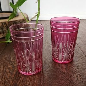Vintage Pink Crystal Glasses